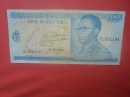 CONGO 10 MAKUTA 1968 Circuler (B.30) - República Democrática Del Congo & Zaire