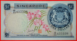 * GREAT BRITAIN: SINGAPORE  1 DOLLAR (1970)! CRISP! FIRST ISSUE! ORCHID! TO BE PUBLISHED! · LOW START · NO RESERVE! - Singapur