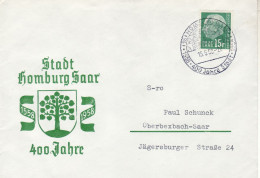 SAAR 1958  LETTER SENT FROM HOMBURG TO OBERBEXBACH - Lettres & Documents