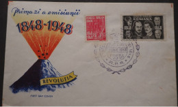 ROUMANIE - ROMANIAN 1848 REVOLUTION ANNIVERSARY, REVOLUTIONARS, VULCANO, COVER FDC, 1948, ROMANIA - Covers & Documents