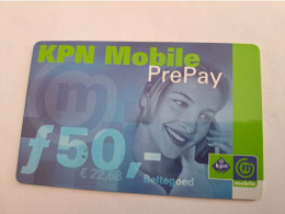 NETHERLANDS  / PREPAID HFL 50,00 KPN MOBILE  /  LADY ON PHONE    /  USED  CARD    ** 15031** - Unclassified