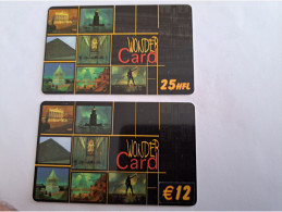 NETHERLANDS  / PREPAID 2X WONDERCARD/ THE 7 WONDERS OF THE WORLD / DIFFERENT    /  USED  CARD    ** 15032** - Unclassified