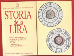 Italia Storia 2001 Della Lira 1946 E 1951 Dittico Argento Commemorative Repubblica Silver Italy Italie Commemorative - Gedenkmünzen