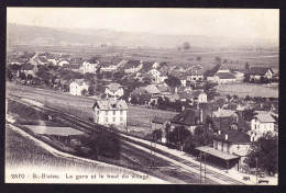 1909 Mit Bahnpost Gelaufene AK: St. Blaise. La Gare Et Le Haute Du Village. Bahnhof. - Saint-Blaise