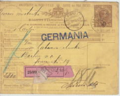 ITALIE - 1892 - CP ENTIER COLIS-POSTAL De NAPOLI => BERLIN (GERMANY) Via CHIASSO (SUISSE) ! - Paketmarken