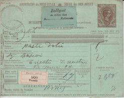 ITALIE - 1889 - CP ENTIER COLIS-POSTAL De VENEZIA=> TRIESTE - Paketmarken