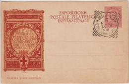 ITALIE - 1894 - CP ENTIER ILLUSTREE Avec OBLITERATION De L'EXPOSITION RIUNITE De MILANO - Stamped Stationery