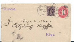 Kuba052 / Unter Amerikanischer Besatzung 1902 - Inland-Ganzsache, Aufgewertet Mit Zusatzmarke Zum Versand Nach Russland - Lettres & Documents