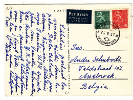 Finlande - Carte Postale De 1957 - Oblit Helsinki - Exp Vers Assebroek - - Covers & Documents