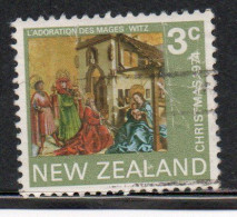 NEW ZEALAND NUOVA ZELANDA 1974 ADORATION OF THE KINGS CHRISTMAS NATALE NOEL WEIHNACHTEN NAVIDAD 3c USED USATO OBLITERE' - Oblitérés