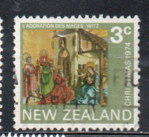 NEW ZEALAND NUOVA ZELANDA 1974 ADORATION OF THE KINGS CHRISTMAS NATALE NOEL WEIHNACHTEN NAVIDAD 3c USED USATO OBLITERE' - Oblitérés