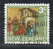 NEW ZEALAND NUOVA ZELANDA 1974 ADORATION OF THE KINGS CHRISTMAS NATALE NOEL WEIHNACHTEN NAVIDAD 3c USED USATO OBLITERE' - Oblitérés