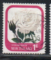 NEW ZEALAND NUOVA ZELANDA 1975 ROSES FLORA FLOWERS STERLING SILVER 1c USED USATO OBLITERE' - Oblitérés