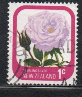 NEW ZEALAND NUOVA ZELANDA 1975 ROSES FLORA FLOWERS STERLING SILVER 1c USED USATO OBLITERE' - Oblitérés