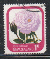 NEW ZEALAND NUOVA ZELANDA 1975 ROSES FLORA FLOWERS STERLING SILVER 1c USED USATO OBLITERE' - Oblitérés