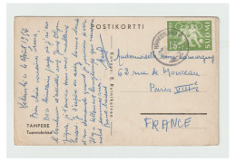 FINLANDE--Jeux Olympiques De 1952--Lettre Vers PARIS--Voir Texte - CP Du 4 Août Lendemain De La Clôture Des Jeux - Storia Postale