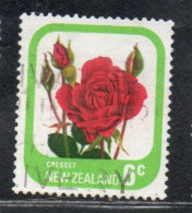 NEW ZEALAND NUOVA ZELANDA 1975 ROSES FLORA FLOWERS CRESSET 6c USED USATO OBLITERE' - Oblitérés