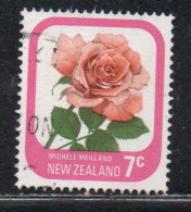 NEW ZEALAND NUOVA ZELANDA 1975 ROSES FLORA FLOWERS MICHELE MEILLAND 7c USED USATO OBLITERE' - Usati