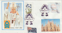 AUSTRALIE. Visite Jean-Paul II à DARWIN (Northern-Territory) 29 Nov.1986,avec Timbre ATM Frama 5790 DARWIN - Covers & Documents