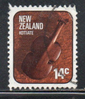 NEW ZEALAND NUOVA ZELANDA 1976 MAORI ARTIFACTS KOTIATE VIOLIN-SHAPED WEAPON 14c USED USATO OBLITERE' - Usati