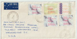 ATM FRAMA  (3 Differents Frama) 1987, Letter Sent To Washington DC From Qld. - Covers & Documents