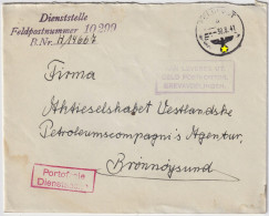 NORWAY - 1941 - Uncensored Official German Cover From OSLO To BRØNNØYSUND - Feldpost Nr.10299 (Kriegsmarine Office Oslo) - Brieven En Documenten