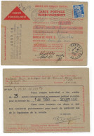 PARIS Carte Lettre Contre Remboursement Repiqué Au Verso Caisse Retraite Commerce 12 F Gandon Yv 812 Ob 1950 - 1921-1960: Modern Tijdperk