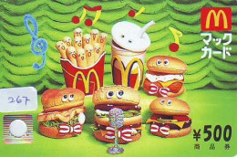 Carte Prépayée Japon * McDonald's JAPON (267) MacDonald's * McDonald's   JAPAN *  PHONECARD * TELEFONKARTE * - Publicité