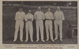 Lancashire Amateur Cricket Team Antique 1904 Postcard - Cricket