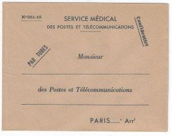 Pneumatique Enveloppe Formule PPT N° 951-15 Service Médical Des PTT  Confidentiel Par Tubes Neuf - Covers & Documents