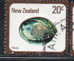 NEW ZEALAND NUOVA ZELANDA 1978 SHELLS PAUA HALIOTIS IRIS 20c USED USATO OBLITERE' - Oblitérés