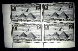 Egypt, 1933, Air Plain Over Pyramids, 3 M. Block 4, Neuf Luxe , Sans Charniere , MNH ** - Posta Aerea