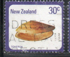 NEW ZEALAND NUOVA ZELANDA 1978 SHELLS TOHEROA PAPHIES VENTRICOSA 30c USED USATO OBLITERE' - Gebraucht