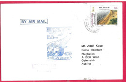 AUSTRIA - ERSTFLUG AUA - FROM NEW DELHI TO WIEN *26.10.1997* ON COVER - Erst- U. Sonderflugbriefe