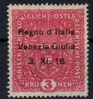 1918 Venezia Giulia 3 KR. MLH +++ - Venezia Giulia