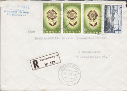 Luxembourg Registered Recommandé Einschreiben Label LUXEMBOURG 1971 Cover Brief Lettre DÜSSELDORG 3x Europa CEPT - Briefe U. Dokumente