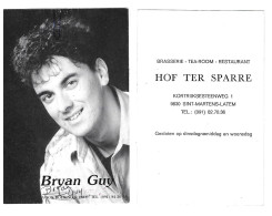 Postkaart Muziek Bryan Guy   + Handtekening (beschadigd) - Autogramme