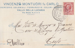 A155. Vallo Della Lucania. 1918. Annullo Frazionario (57 - 228) Su Cartolina Postale PUBBLICITARIA. BELLA. - Verzekerd