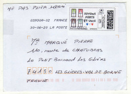 Enveloppe FRANCE Avec Vignette Affranchissement Lettre Verte Oblitération LA POSTE 03930A-02 30/06/2020 - 2010-... Illustrated Franking Labels