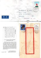 CHINA ENVELOPE WITH 2 STAMPS BEGINNING LUNAR NEW YEAR 1987 AND USED ENVELOPE TO HOLLAND 1998 - Gebruikt