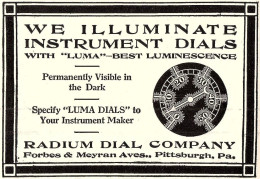 Instrument Luma Best Luminescence Dials Radium Dial Cadrans Lumineux - 1917 Aviation Magazine Advertising (Photo) - Voorwerpen