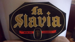 GLACOIDE  LA SLAVIA BRASSERIE DE LA COMETE CHALONS  BIERE DES GOURMETS 33 / 24 CM - Autres & Non Classés