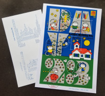 Japan Letter Writing Day 2001 Pig Rabbit Bicycle Tree Bird Flower House Rooster Cartoon (FDC) *odd Shape *unusual - Cartas & Documentos