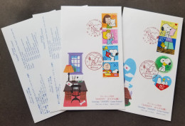 Japan Cartoon Snoopy 2010 Cartoon Animation Mail Letter (FDC Pair) *odd Shape *unusual - Briefe U. Dokumente