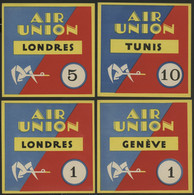 1923 - 1933 AVIATION AIR UNION (deviendra Air France En 1933) Etiquettes Bagage (Luggage Labels) - Autres & Non Classés
