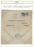 Togo / Dahomey - November 9, 1915 Aneho, Togo With A Dahomey Stamp To USA - Briefe U. Dokumente