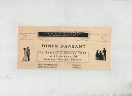 ACCA Diane Saint Romain De Jalionas Dîner Dansant Menu Meunier Gibier Sanglier Chevreuil - Menus