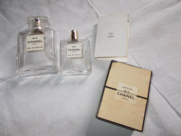 Lot Ancien Flacons Parfum Chanel N° 5 Vaporisateurs  Boite Et Echantillon Vintage - Flakons (leer)