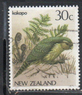 NEW ZEALAND NUOVA ZELANDA 1985 1989 NATIVE BIRDS KAKAPO 30c USED USATO OBLITERE' - Oblitérés