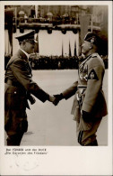 Hitler Der Führer Und Der Duce Benito Mussolini - Die Granaten Des Friedens I-II (RS Abschürfungen, VS Stempelspur) - Personaggi